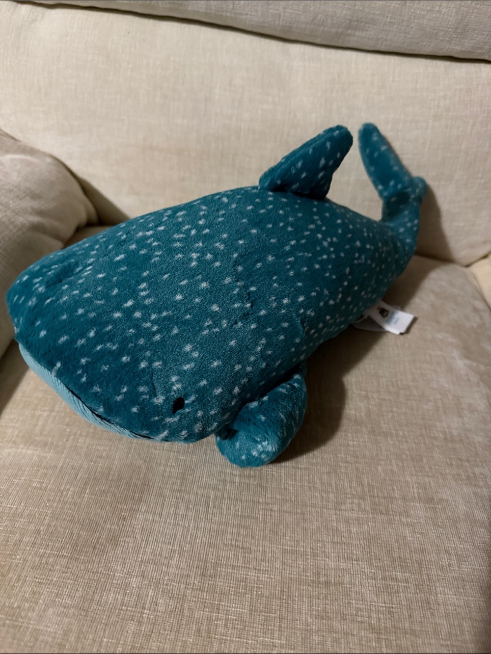Jellycat Teal Whale Shark Plush with Speckled Pattern